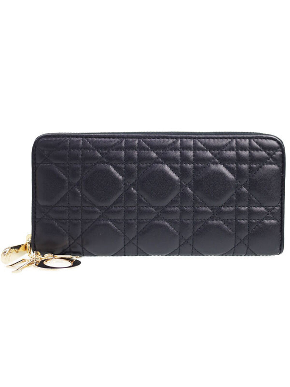 Christian Dior Lady Dior VOYAGEUR Wallet Round Zipper Long